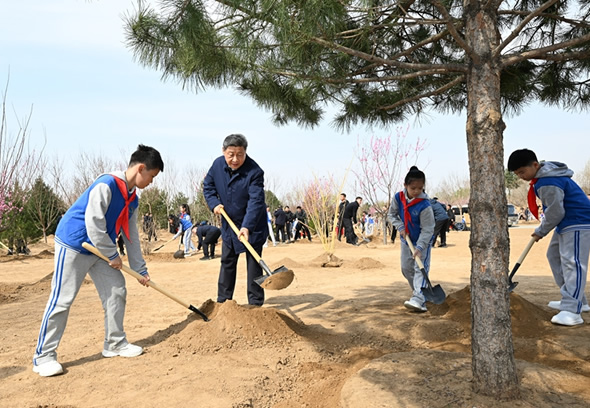 習近平在參加首都義務植樹活動時強調：匯聚共建美麗中國磅礴力…
